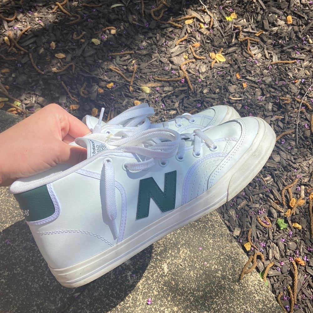 White and green New Balance 213 Skate Shoe men’s 9